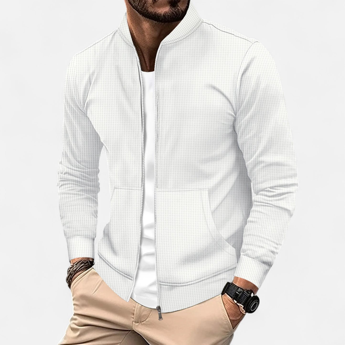 La Cartiera | Men’s Solid Colour Zip Baseball Jacket