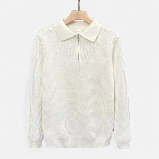 La Cartiera | Men’s Half-Zip Wool Knit Sweater Jacket