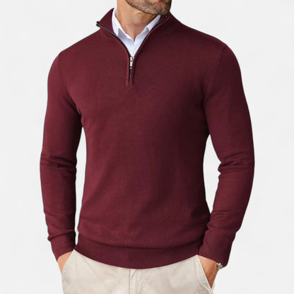 La Cartiera | Men’s Slim Fit Quarter-Zip Knit Pullover